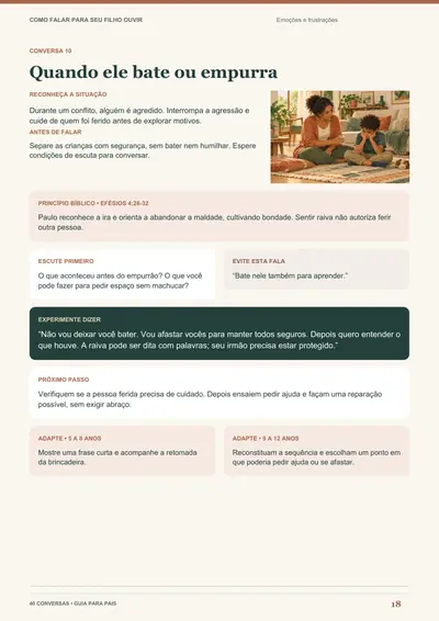 Página da conversa sobre interromper agressões e orientar